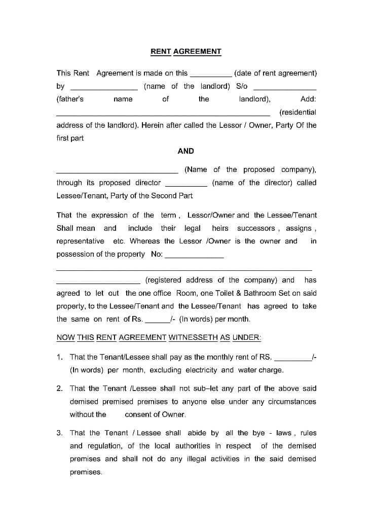 Printable Rental Agreement Ontario
