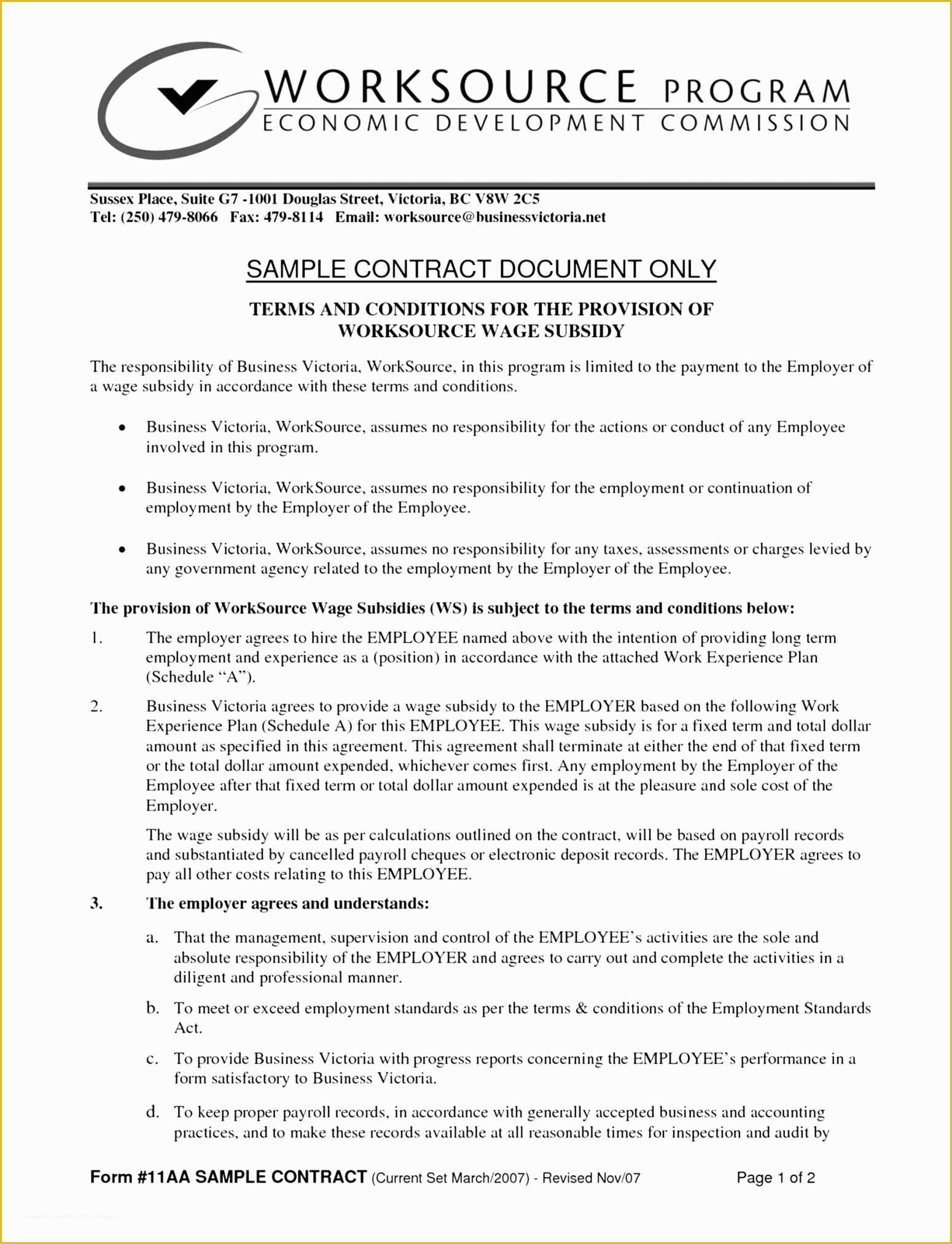1099 Employee Contract Template