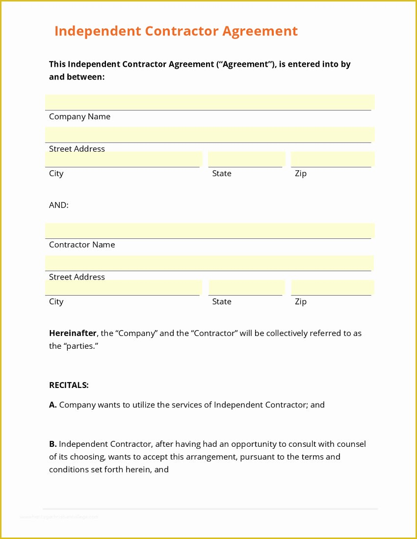 1099 Employee Contract Template