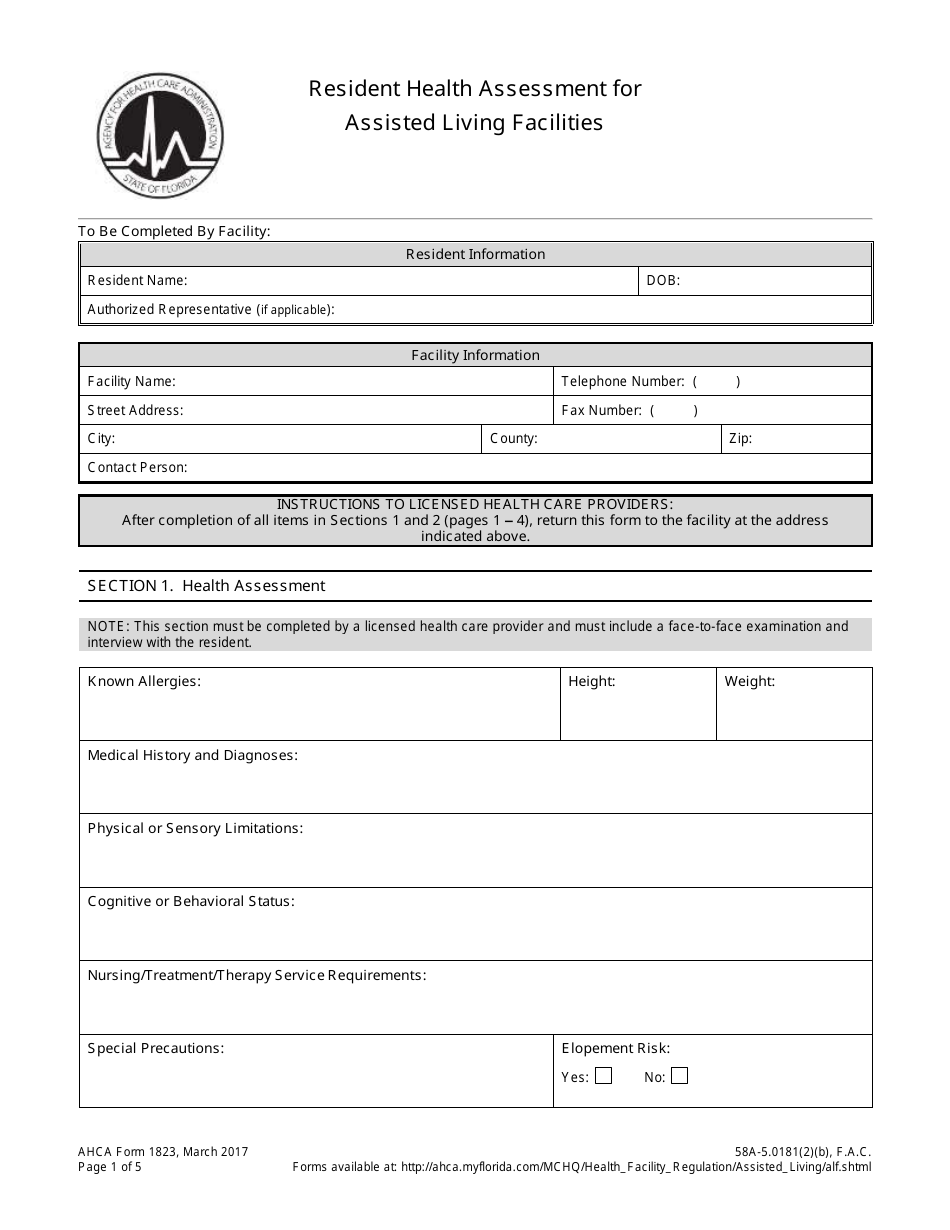 1823 Form Printable