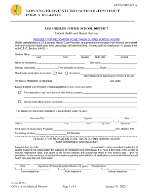 2022 2025 Form CA LAUSD BUL 3878 Fill Online Printable Fillable 