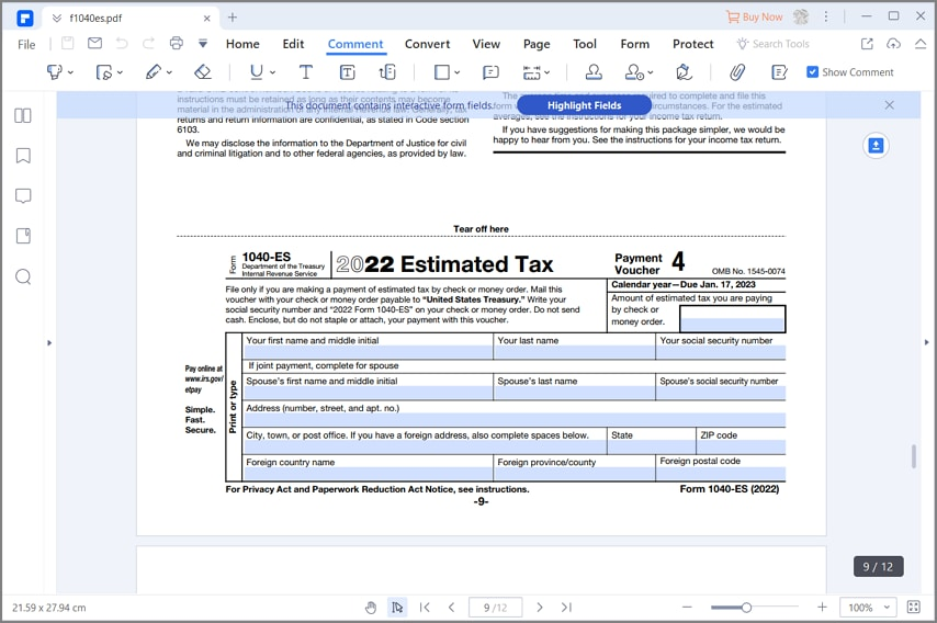 2025 Form 1040 Es Lara Ives