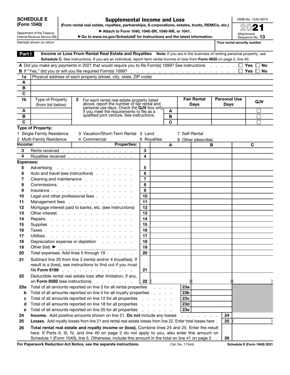 2025 Form 1040 Schedule E A Comprehensive Guide Aaron Seery L 