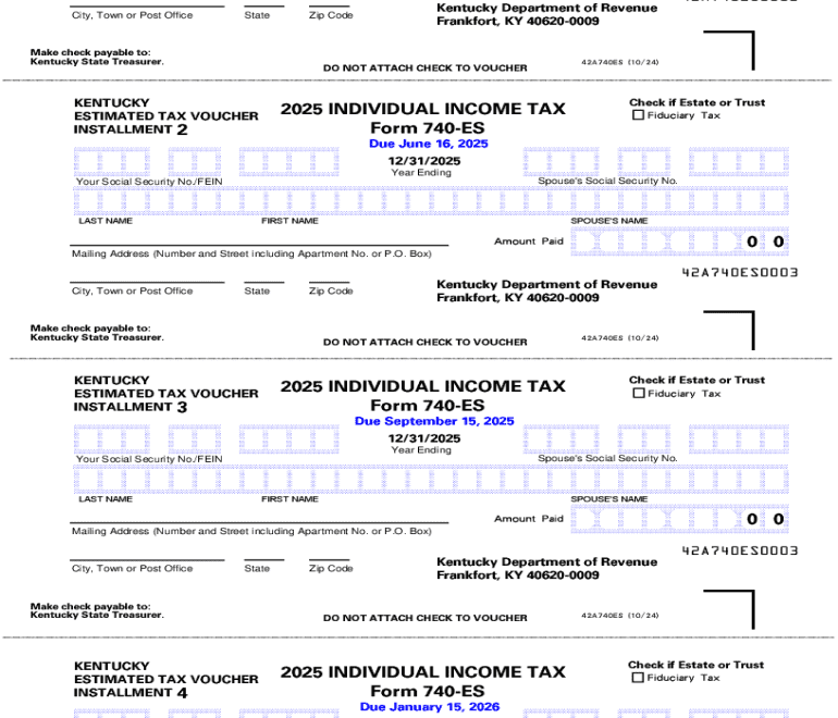 2025 Form KY DoR 740 ES Fill Online Printable Fillable Blank PdfFiller
