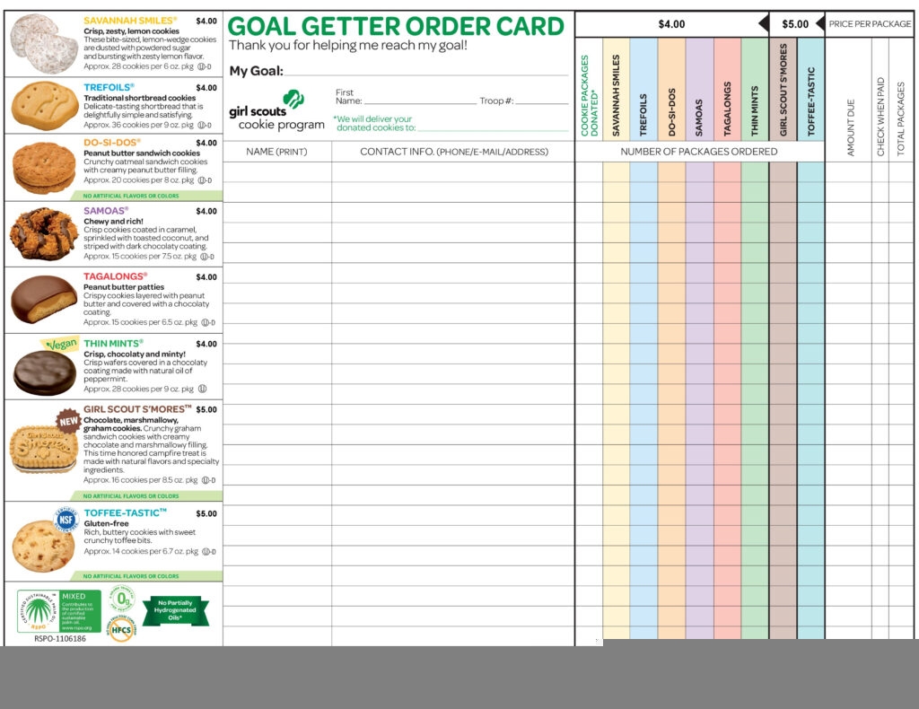 2025 Girl Scout Cookie Order Form Hamish Kibby G 