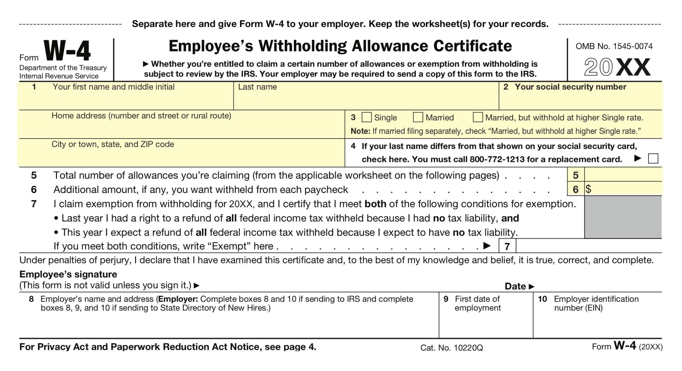 Printable De 4 Form 2025