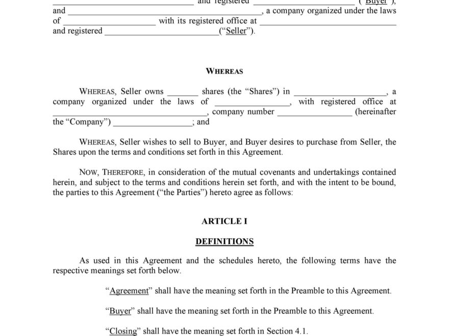 37 Simple Purchase Agreement Templates Real Estate Business