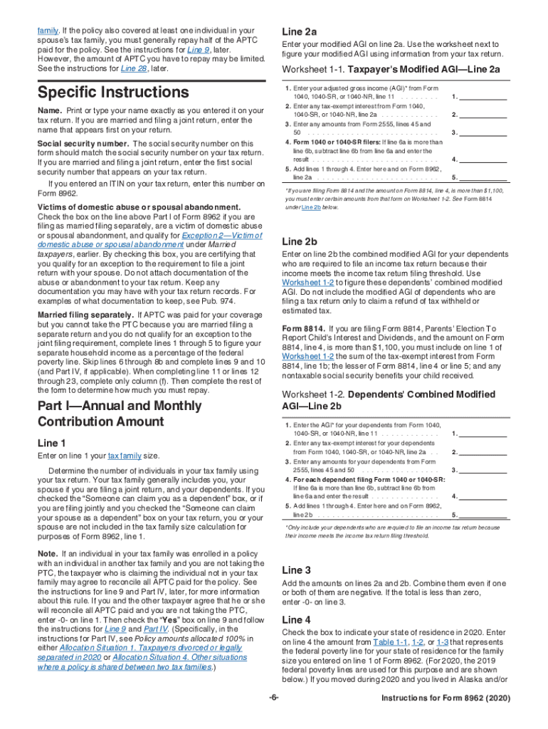 2025 Form 8962 Instructions Printable