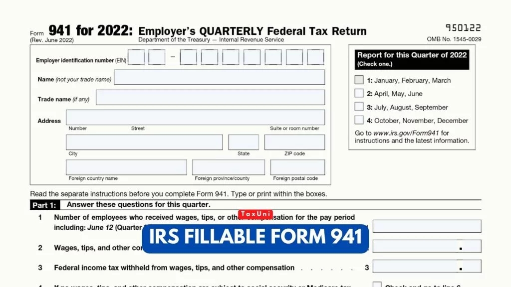 941 Form 2025 Printable Isabelle Swadling I 