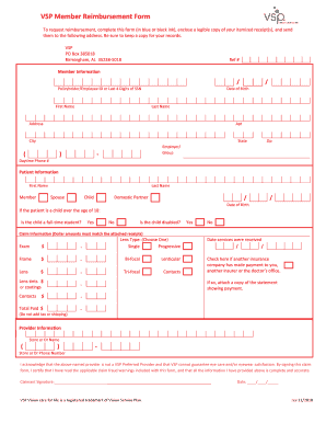 AL VSP Member Reimbursement Form 2018 2025 Fill And Sign Printable 