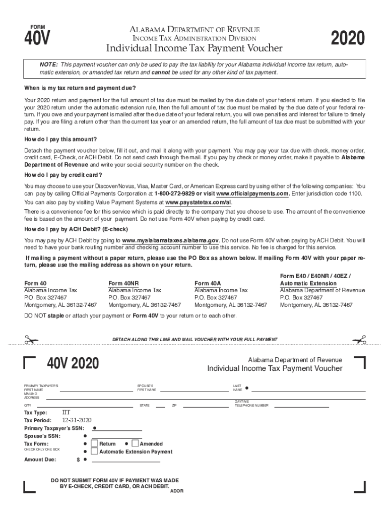 Alabama 40 2020 2025 Form Fill Out And Sign Printable PDF Template 
