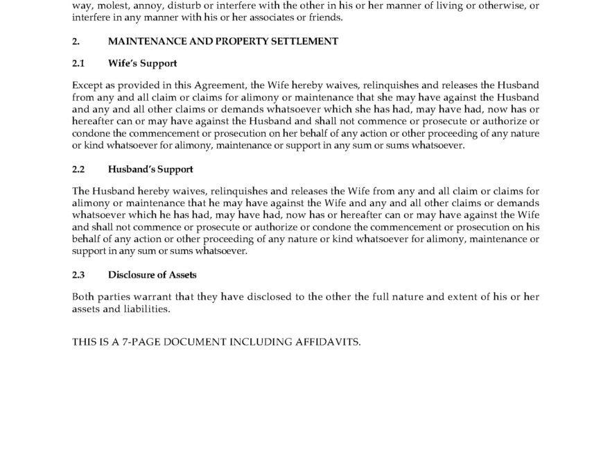 Alberta Separation Agreement MegaDox