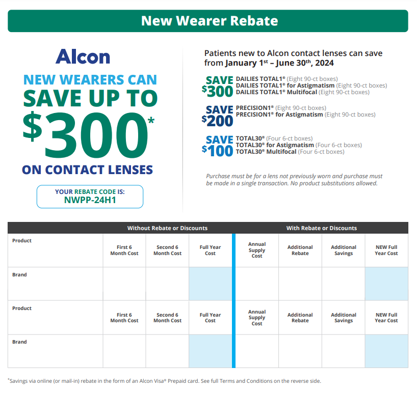 Alcon Rebate Redemption Form 2025 USRebate