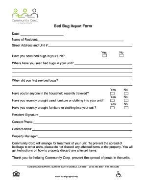 Bedbug Annual Filing Form 2023 Printable Forms Free Online