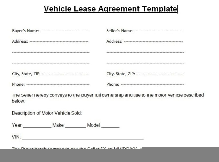 Blank Vehicle Lease Agreement Template Word Lease Agreement Lease Words