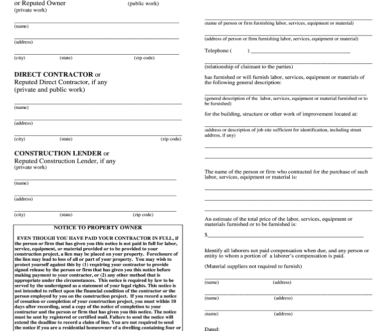 California Preliminary Notice 2012 2025 Form Fill Out And Sign