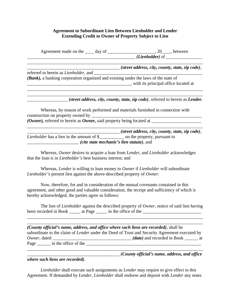 Car Lien Agreement Template Fill Out Sign Online DocHub