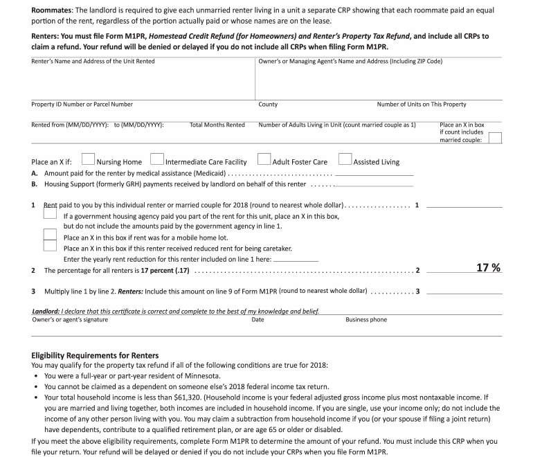 Crp 2018 2025 Form Fill Out And Sign Printable PDF Template
