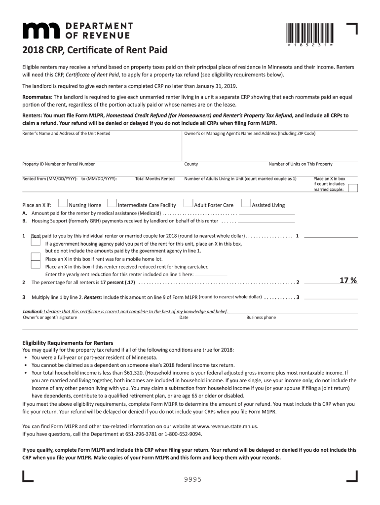 Crp 2018 2025 Form Fill Out And Sign Printable PDF Template 