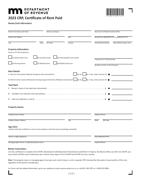 Crp Tax Forms Fillable Minnesota Printable Forms Free Online