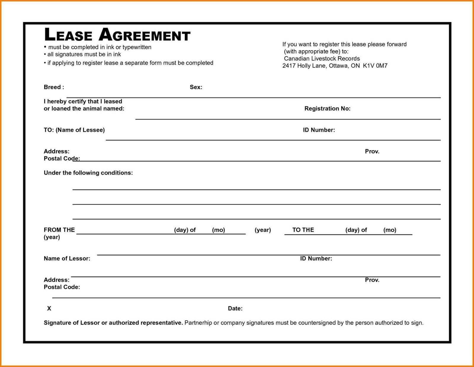 Easy Printable Rental Agreement