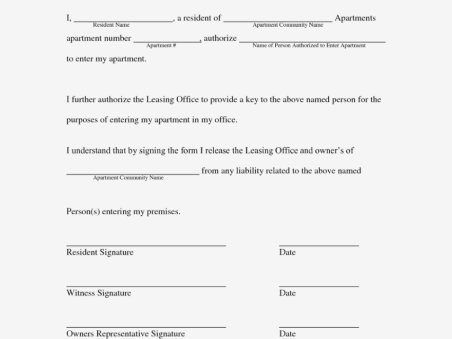 Employee Key Agreement Form Heartimpulsarco Key Holder Agreement