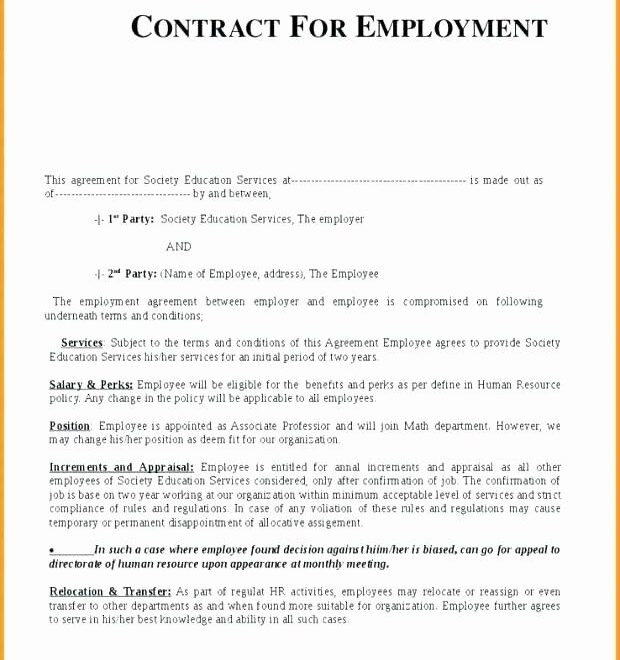 Employment Contract Template Word South Africa The Templates Art