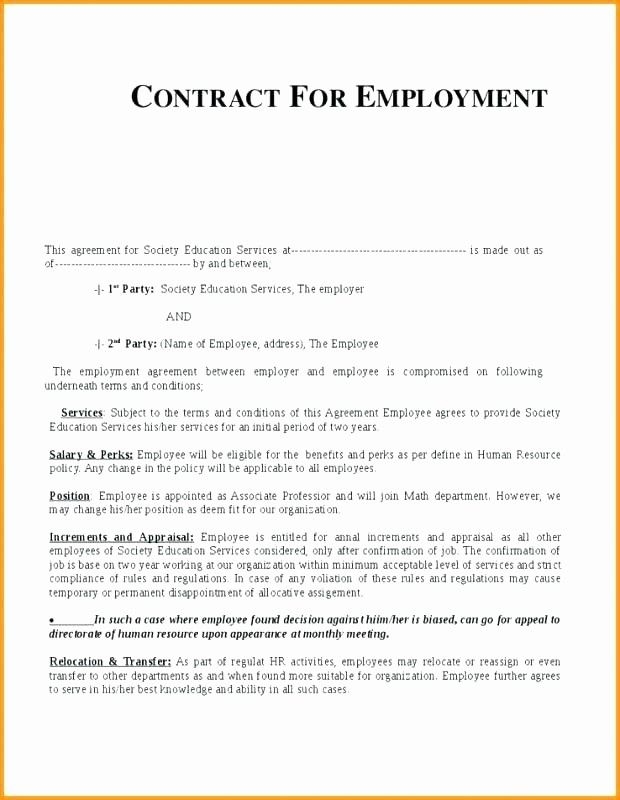 Employment Contract Template Word South Africa The Templates Art