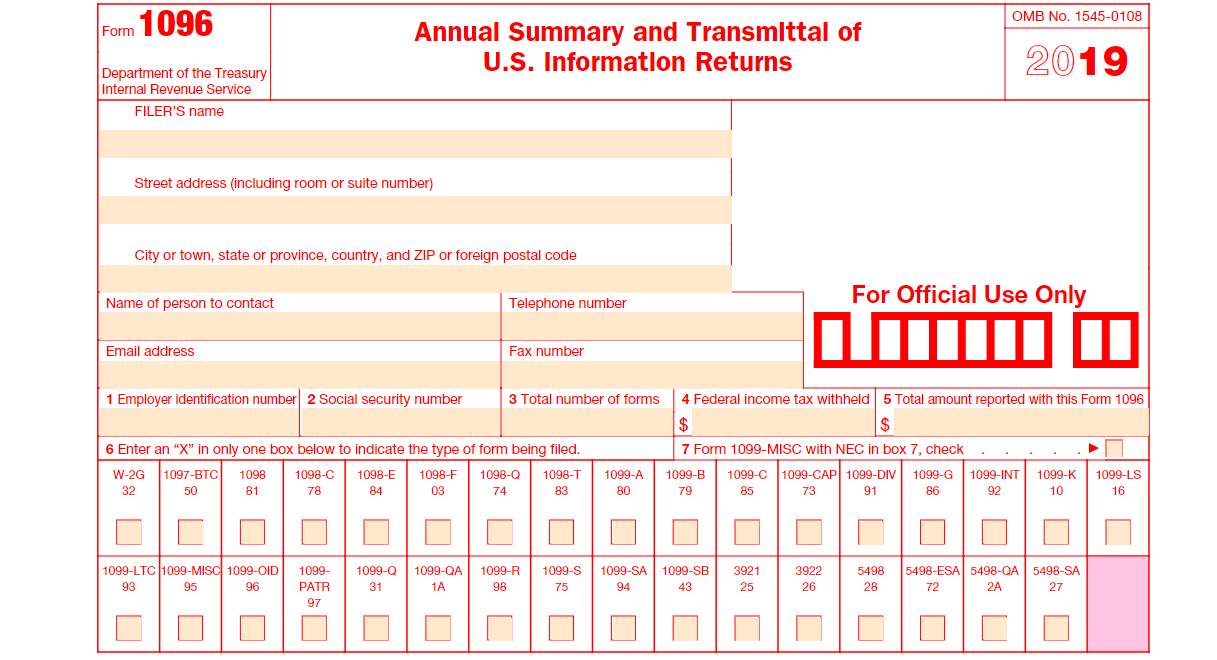 Fillable Form 1096 For 2025 Prudy Dorette