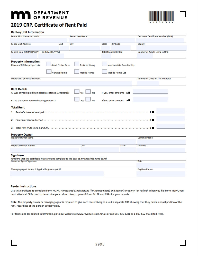 Fillable Mn Crp Form Printable Forms Free Online