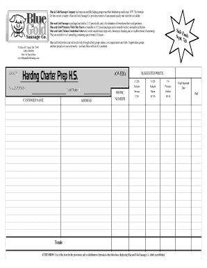 Fillable Online Blue And Gold Order Form Front Fax Email Print PdfFiller