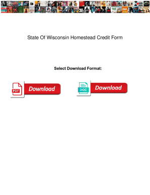 Fillable Online State Of Wisconsin Homestead Credit Form Apache Fax 
