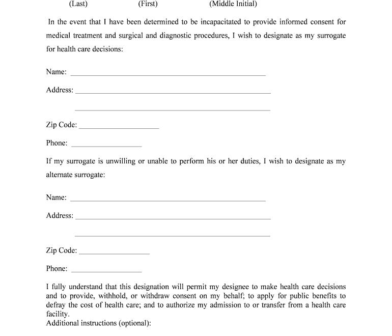 Florida Health Care Proxy Form 2023 Printable Forms Free Online