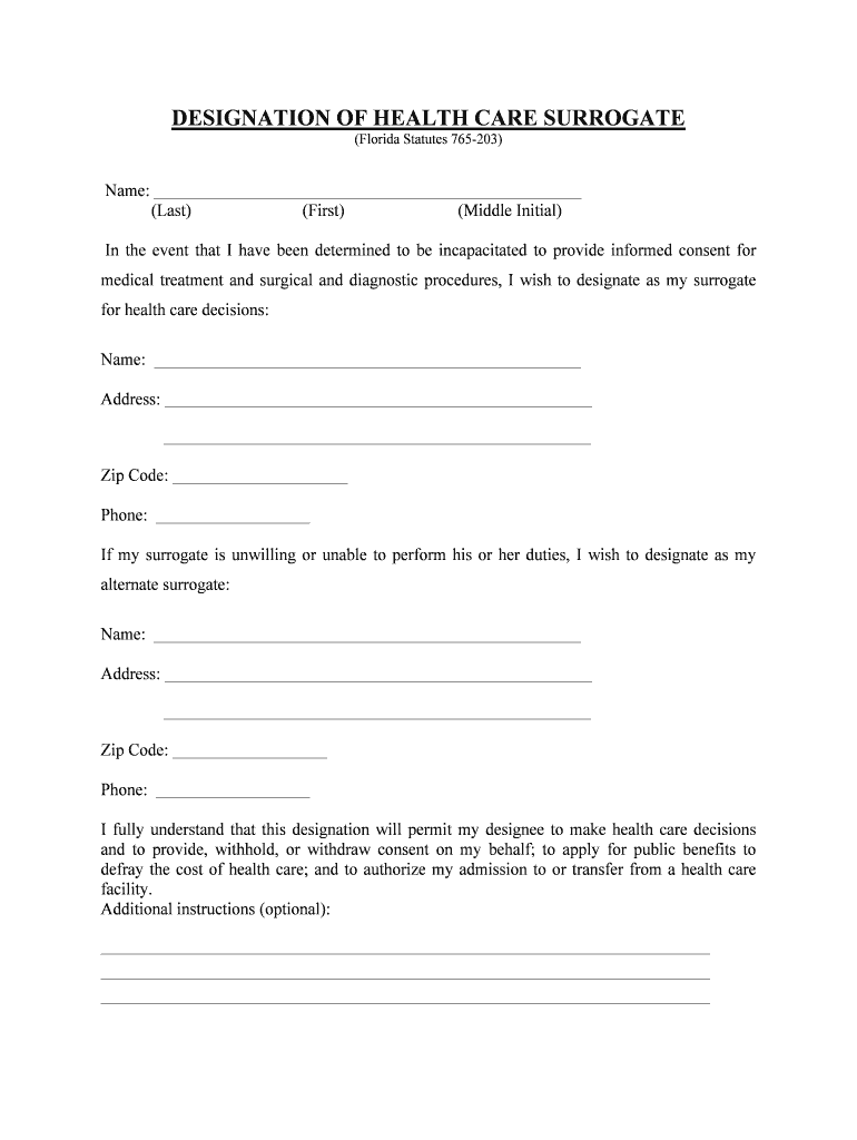 Florida Health Care Proxy Form 2023 Printable Forms Free Online