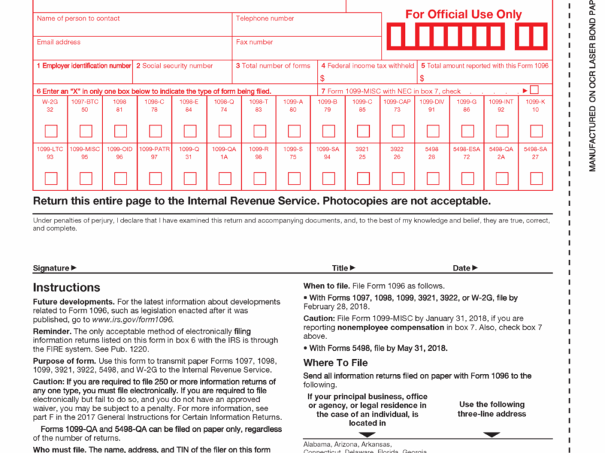Form 1096 2025 Janene Jacquelynn