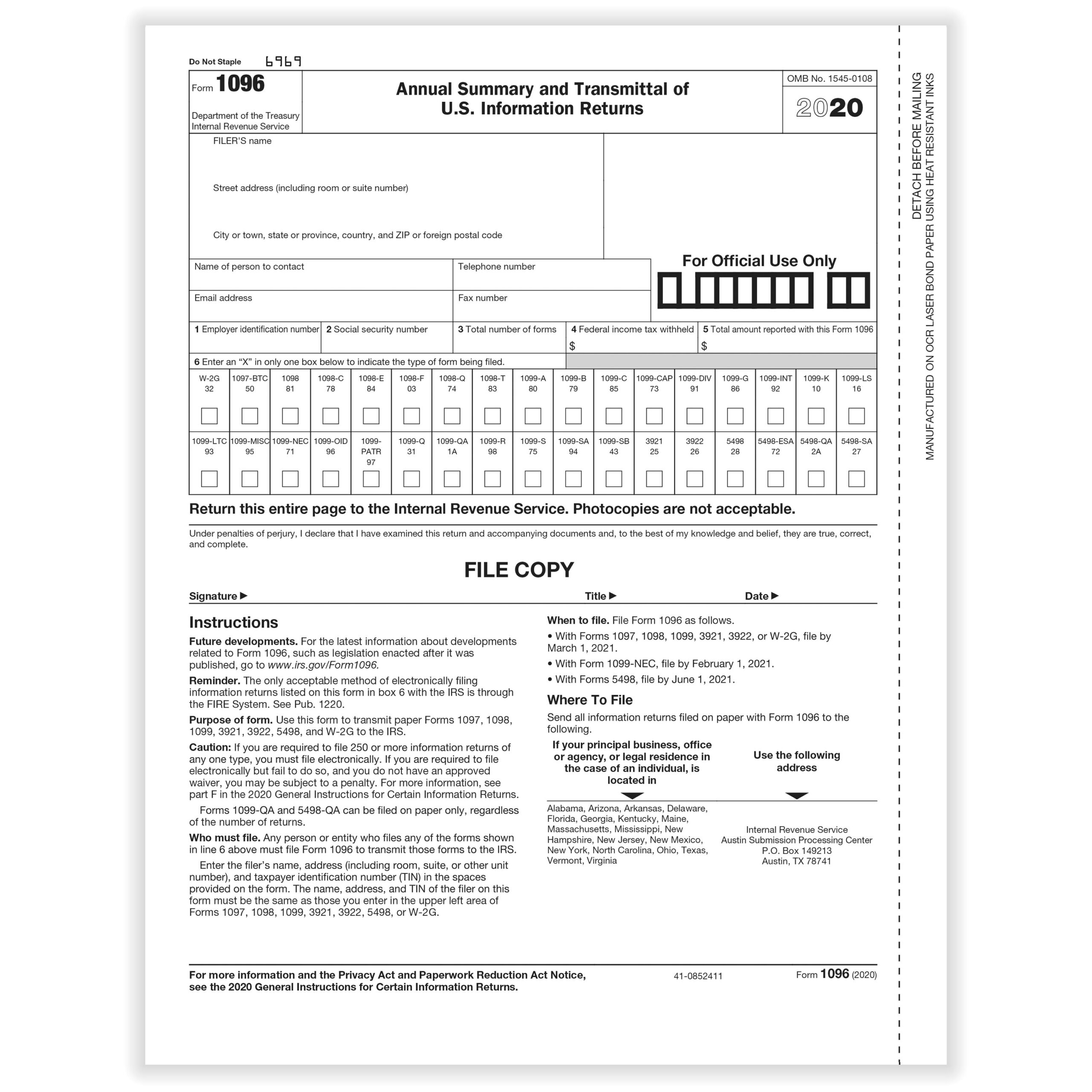 Form 1096 2025 Philip F Ravn