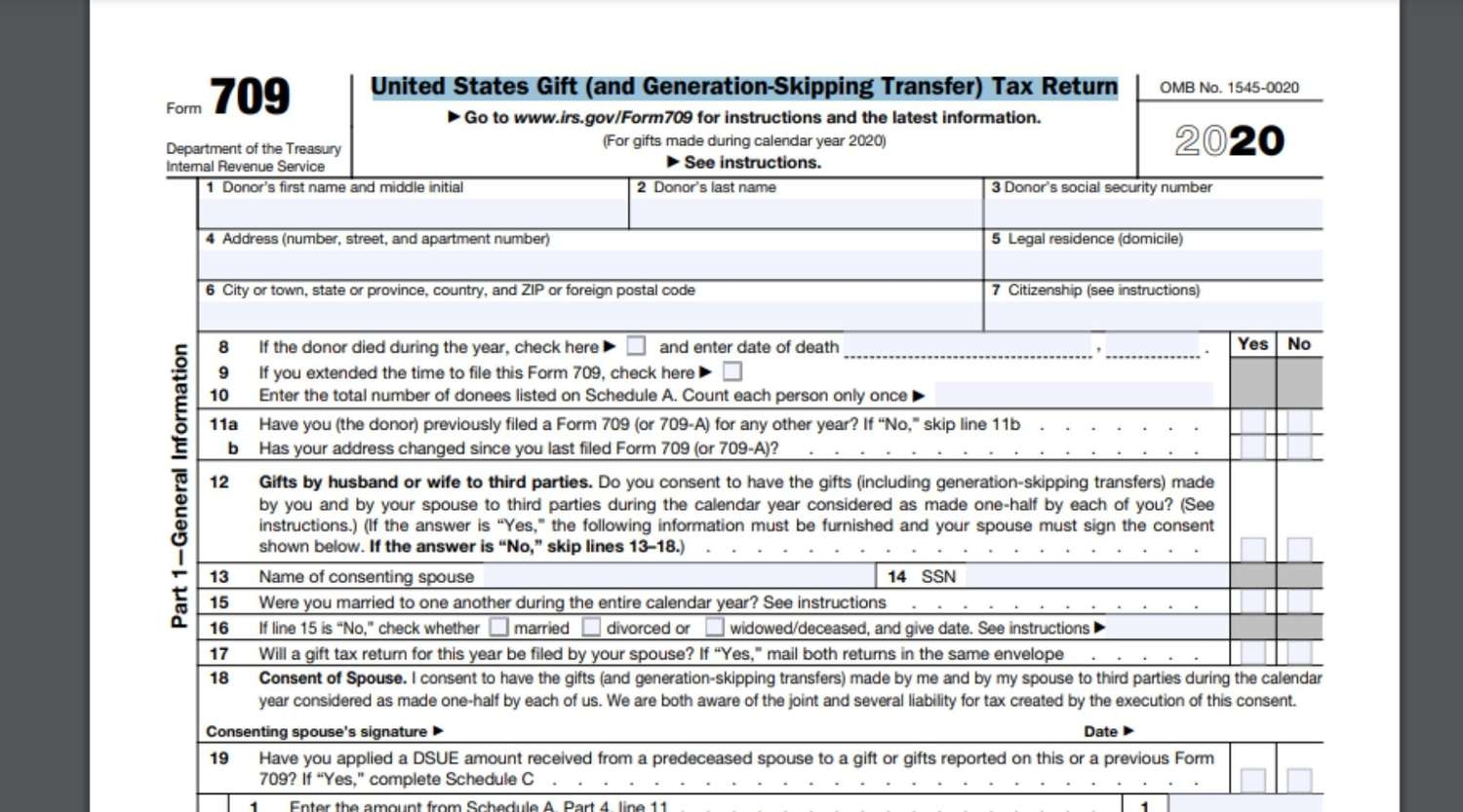 Form 709 What It Is And Who Must File It