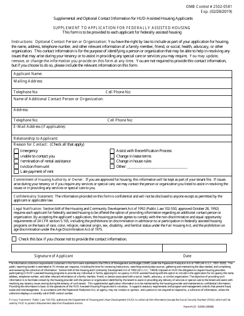 Form HUD 92006 Fill Out Sign Online And Download Printable PDF 