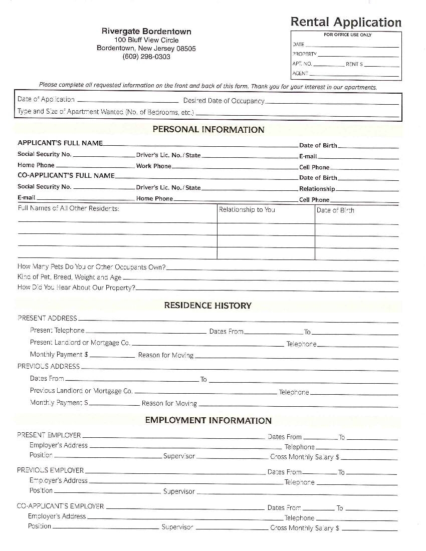 Free Apartment Lease Form Nj Printable Printable Forms Free Online