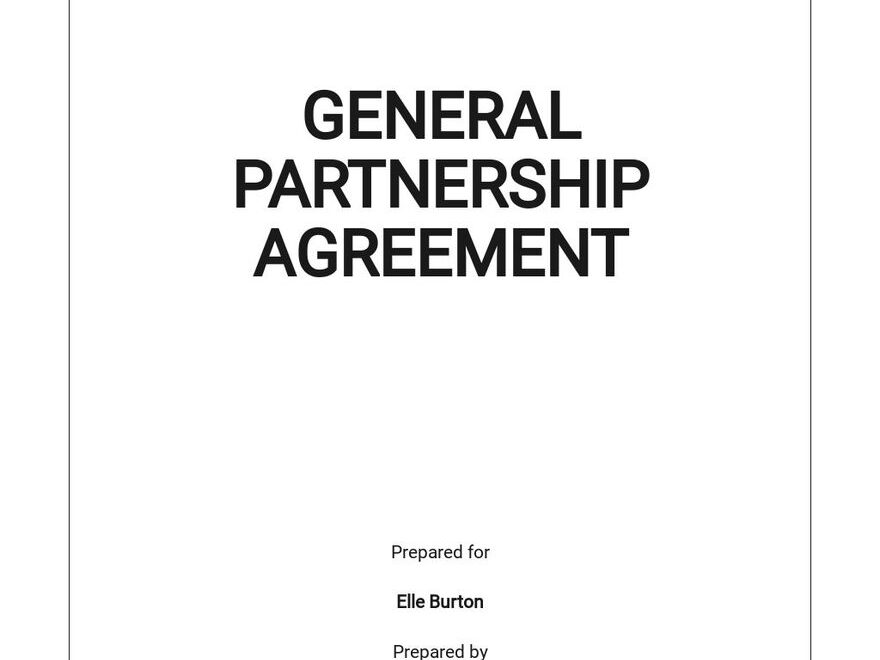 Free Basic General Partnership Agreement Template Google Docs Word