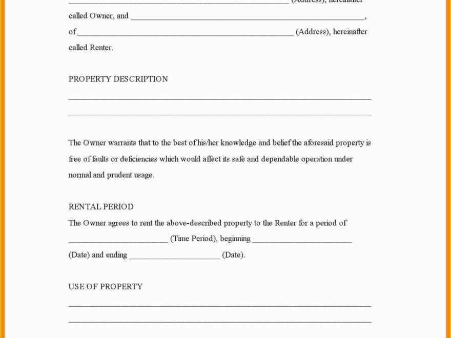 Free Blank Lease Agreement Template Of Editable Blank Rental Agreement