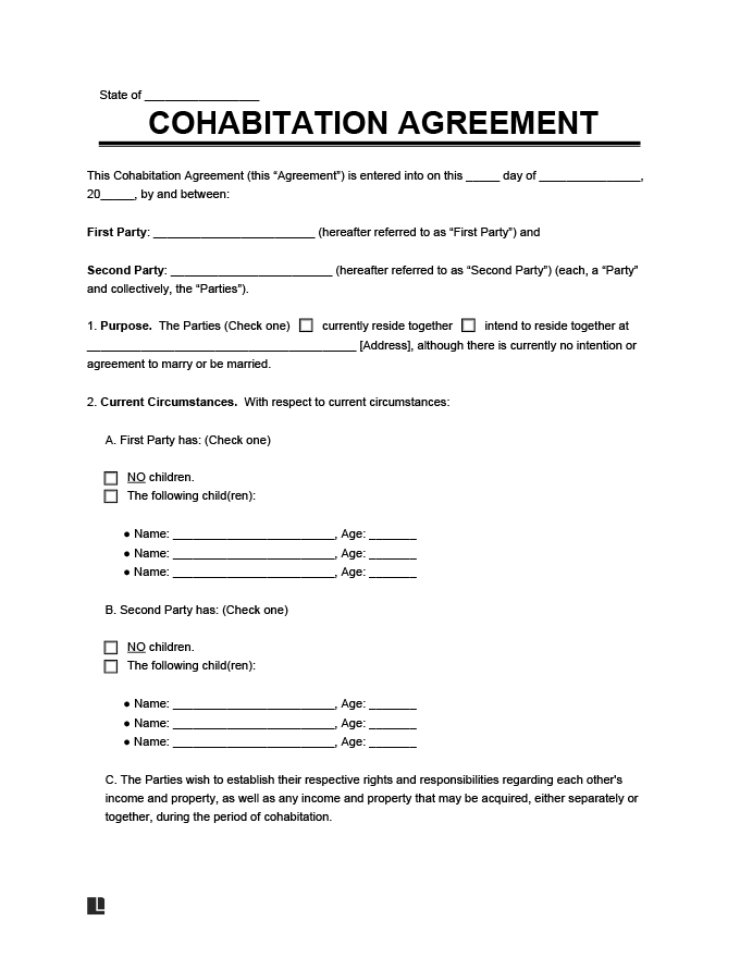 Free Cohabitation Agreement Legal Templates