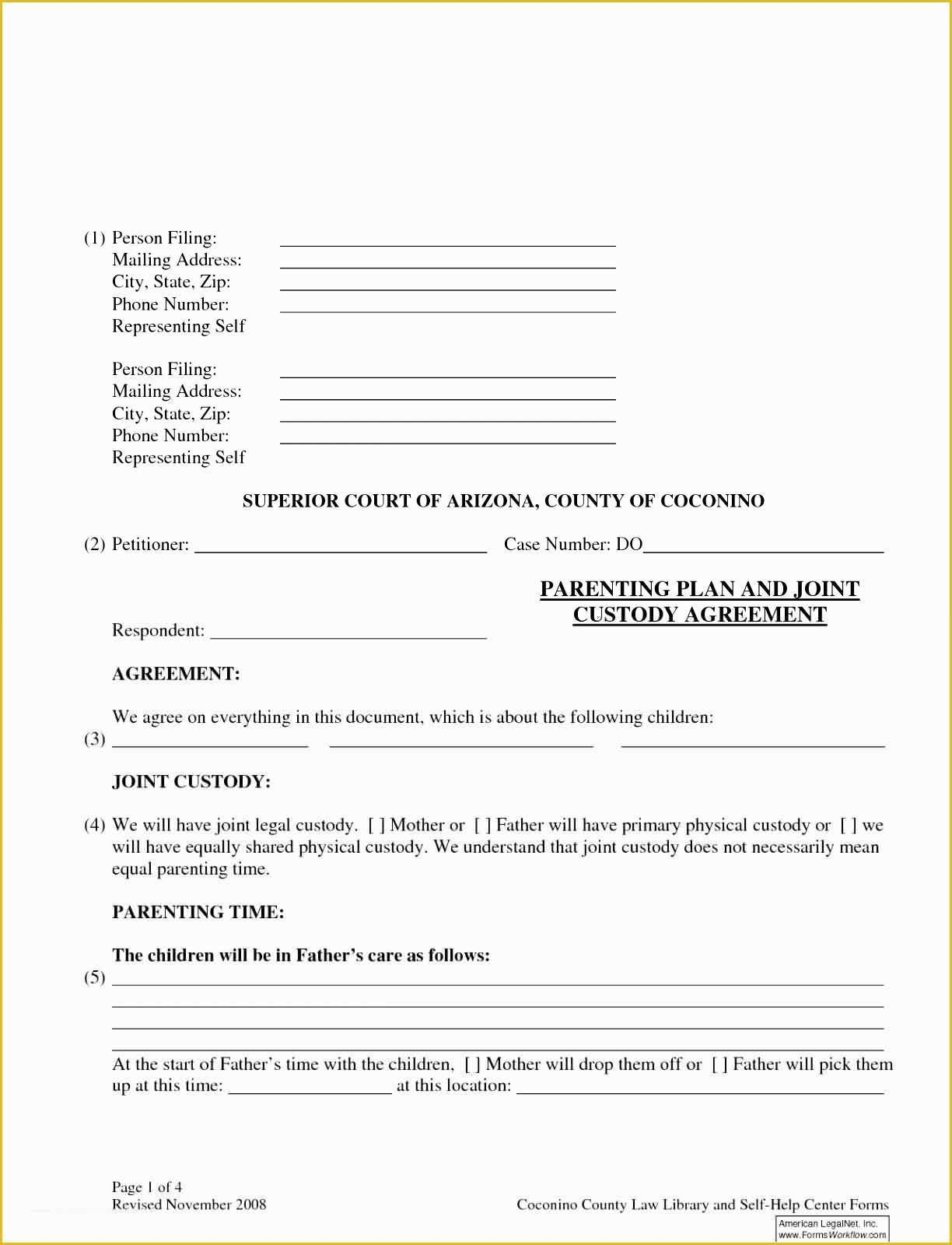 Free Custody Agreement Template Of Custody Agreement Template 10 Free 