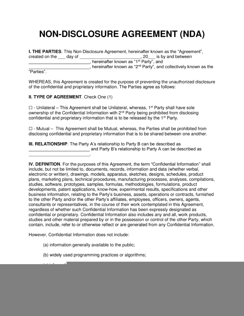 Free Film Movie Non Disclosure Agreement Nda Template Pdf Word 
