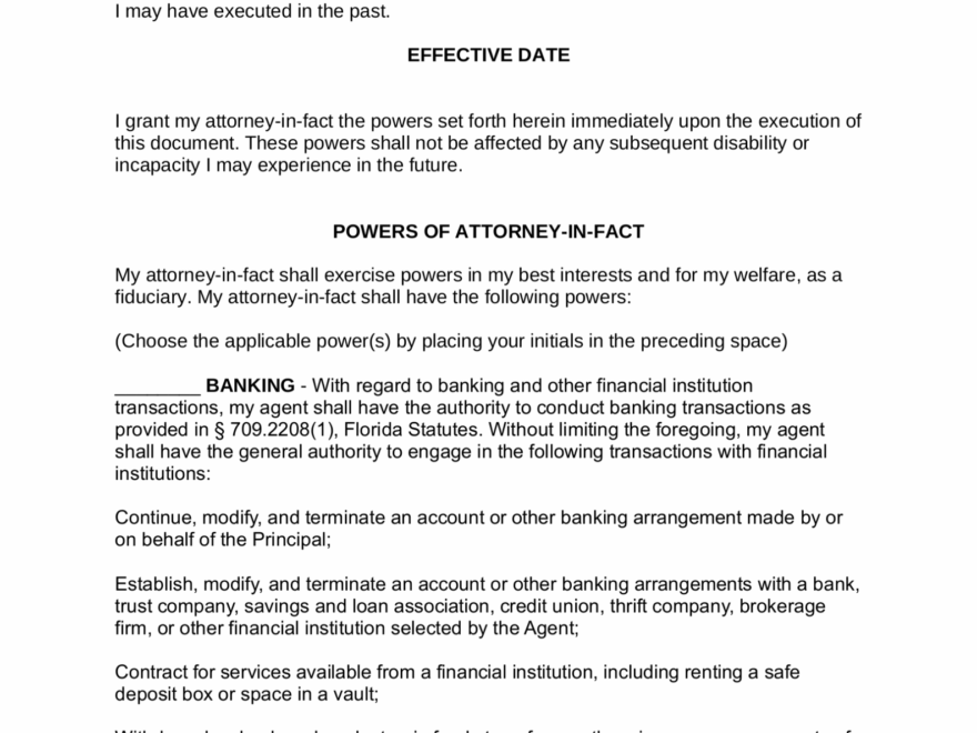 Free Florida Durable Statutory Power Of Attorney Form PDF Word