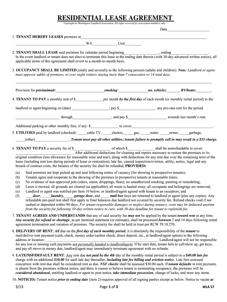 Free Free Printable Rental Agreement Washington State Download Free 