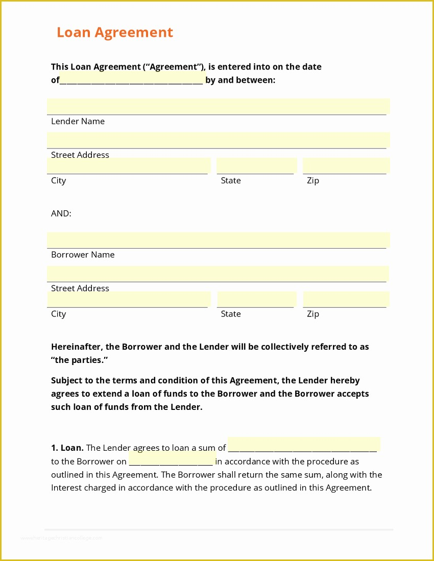 Free Loan Agreement Template Uk Of Simple Loan Agreement Sample 