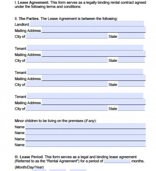 Free New Mexico Residential Lease Agreement PDF Word doc