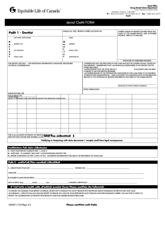 Free Printable Ada Dental Claim Form 2025