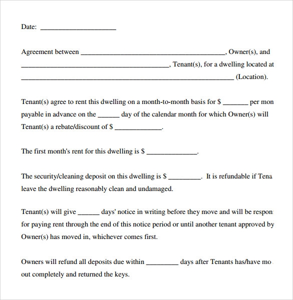Free Printable Basic Rental Agreement Template